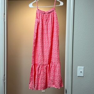 Girls pink dress with white flowers